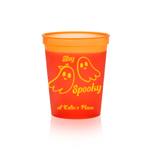Get groovy this spooky season with the Groovy Halloween Cup. Our custom and cute Halloween decor will add a memorable touch at your Halloween party. Featuring two adorable ghosts, personalize teh design with your own name. 