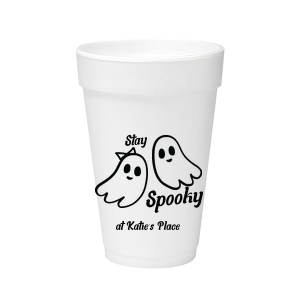 Get groovy this spooky season with the Groovy Halloween Cup. Our custom and cute Halloween decor will add a memorable touch at your Halloween party. Featuring two adorable ghosts, personalize teh design with your own name. 