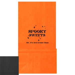 Delight in the fright with the Spooky Sweets Personalized Halloween Bag, emblazoned with "Spooky Sweets" amidst twinkling stars. Below, add a personal touch with your name, class details for school festivities, or specifics for a hauntingly fun Halloween party. The perfect companion for a night of ghoulish gathering and treats.
