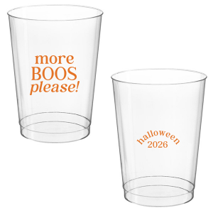 Celebrate Halloween with the More Boos Please Cup. Personalize with the year, and get ready to cheers in style with this modern Halloween party accessory. Perfect for office Halloween parties or at home spooky events. 