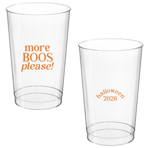 Celebrate Halloween with the More Boos Please Cup. Personalize with the year, and get ready to cheers in style with this modern Halloween party accessory. Perfect for office Halloween parties or at home spooky events. 