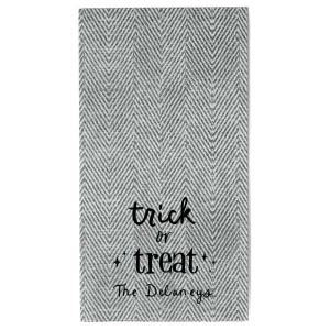 The Starry Trick Or Trick Napkin is the perfect custom Halloween party accessory for your event. Personalize this star adorned personalized napkin with your family's last name in a modern script font. This minimal Halloween napkin will add the perfect detail to your Halloween party. 