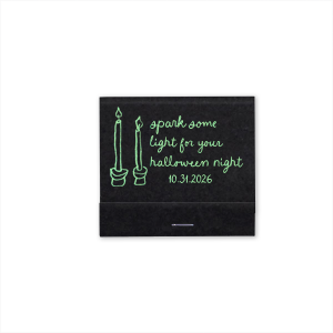 Get ready to celebrate the season with the Spark Some Light Match! Featuring a modern and minimal image of two candlesticks, you can personalize with the date of your event in a handwritten script font. 