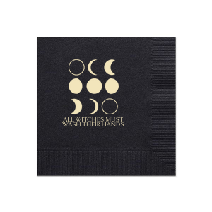 Illuminate your party experience with these personalized Moon Phases Napkin. Foil stamped onto high quality materials, these customizable napkins will have your guest waxing poetically about your unforgettable event.