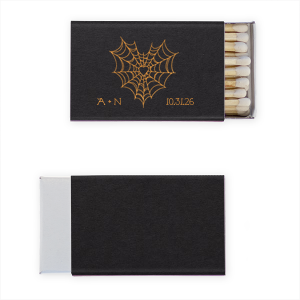 Show your love for the season with the elegant Web Heart Match! Perfect for spooky events and gatherings, catch the attention of your guests with personalized text alongside an elegant heart shaped spider web.