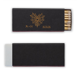 Show your love for the season with the elegant Web Heart Match! Perfect for spooky events and gatherings, catch the attention of your guests with personalized text alongside an elegant heart shaped spider web.