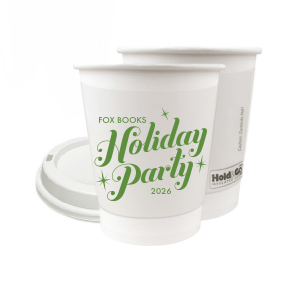 Sip with shimmer using the Sparkle Holiday Party Cup. Showcasing bold, joyous script for "Holiday Party" surrounded by twinkling sparkles, it's the perfect festive touch. Personalize with the host's name and year to ensure your celebration shines with every sip!
