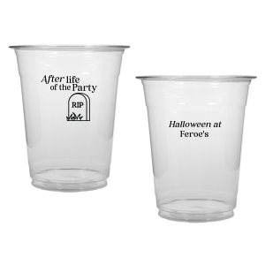 The After Life Of The Party Cup keeps the good times flowing for you Halloween events. Tickle funny bones with this macbre merchandise, your guests are sure to remember the personalized accessory long after the party is dead.  