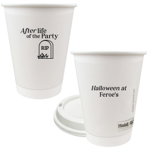 The After Life Of The Party Cup keeps the good times flowing for you Halloween events. Tickle funny bones with this macbre merchandise, your guests are sure to remember the personalized accessory long after the party is dead.  