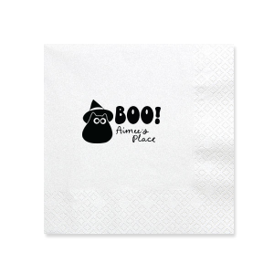 Feel the magic of the Witchy Cat Napkin! More cute than creepy, this design featuring a chubby black cat is ideal for dabbing up spilled potions in your home. Perfect for anyone with a feline familiar!