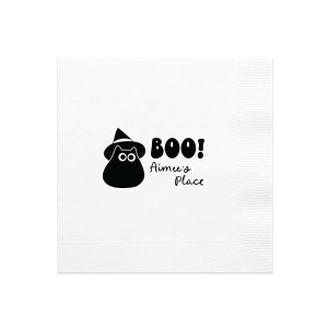 Feel the magic of the Witchy Cat Napkin! More cute than creepy, this design featuring a chubby black cat is ideal for dabbing up spilled potions in your home. Perfect for anyone with a feline familiar!