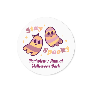 Keep yourself sorted with the Groovy Ghost Stay Spooky Label. Featuring adorable ghostly BFF in cozy autumnal colors, this label delights as well as frights!
