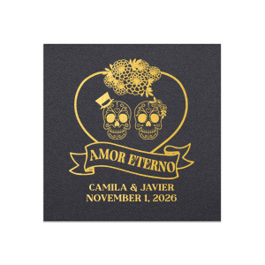 Love is everlasting! In this life and the next, show your love for one another in this life and the next with the Amor Eterno Napkin. Suitable for not just Halloween, but for all your weddings, anniversaries and engagements events too.