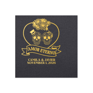 Love is everlasting! In this life and the next, show your love for one another in this life and the next with the Amor Eterno Napkin. Suitable for not just Halloween, but for all your weddings, anniversaries and engagements events too.