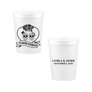 Celebrate fright and fidelity with the Amor Eterno Cup! Available in a variety of styles and ink colors to match your celebration whether it's spooky or sentimental, these customizable cups are sure to be a hit.