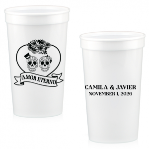 Celebrate fright and fidelity with the Amor Eterno Cup! Available in a variety of styles and ink colors to match your celebration whether it's spooky or sentimental, these customizable cups are sure to be a hit.
