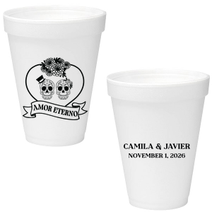 Celebrate fright and fidelity with the Amor Eterno Cup! Available in a variety of styles and ink colors to match your celebration whether it's spooky or sentimental, these customizable cups are sure to be a hit.