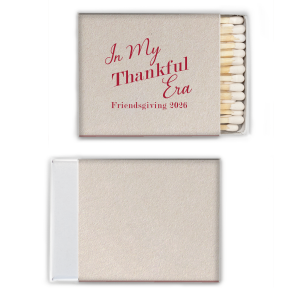 Impress your guests with the elegant In My Thankful Era Match. Light scented candles or fireplaces to level up your fall-time coziness, these quality matches make stylish gifts or souvenirs.