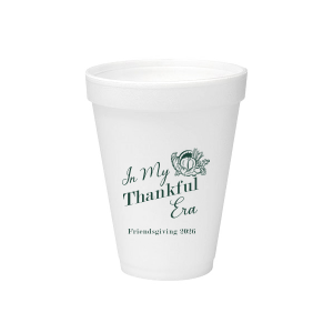 Show off your good graces with the In My Thankful Era Cup. Featuring a classic cornucopia design, this cup is easy to customize into a stylish accessory appropriate for any family holiday dinner. 