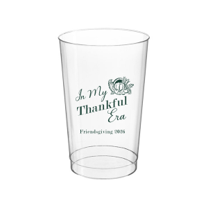Show off your good graces with the In My Thankful Era Cup. Featuring a classic cornucopia design, this cup is easy to customize into a stylish accessory appropriate for any family holiday dinner. 