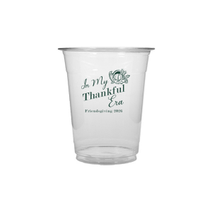 Show off your good graces with the In My Thankful Era Cup. Featuring a classic cornucopia design, this cup is easy to customize into a stylish accessory appropriate for any family holiday dinner. 