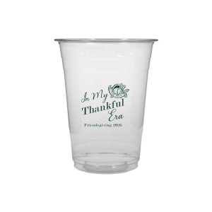 Show off your good graces with the In My Thankful Era Cup. Featuring a classic cornucopia design, this cup is easy to customize into a stylish accessory appropriate for any family holiday dinner. 