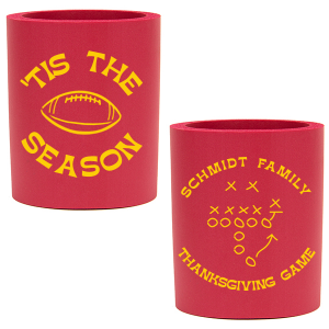 Be prepared for the big game day with the Football Tis the Season Can Cooler. Cheer on in comfort with the stylish design that stays cozy in hand while keeping your drink cool. Personalize the design to match your unique taste!