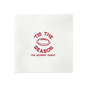 Personalize your big game day with our Football tis The Season Napkin. The handy napkin is easily personalized to your liking with custom text and design. Perfect for sports themed parties, score them for your big event!