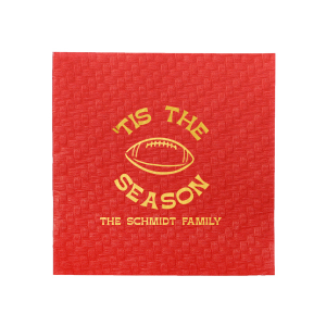 Personalize your big game day with our Football tis The Season Napkin. The handy napkin is easily personalized to your liking with custom text and design. Perfect for sports themed parties, score them for your big event!