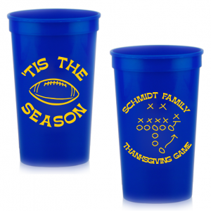 Keep game day stocked with the Football Tis The Season Cup. A must-have for diehard sports fans, easily customizable to match your favorite team. Makes great game day souvenirs for friends and family as well!