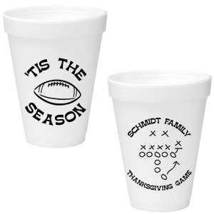 Keep game day stocked with the Football Tis The Season Cup. A must-have for diehard sports fans, easily customizable to match your favorite team. Makes great game day souvenirs for friends and family as well!