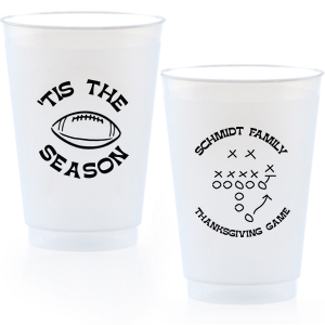 Keep game day stocked with the Football Tis The Season Cup. A must-have for diehard sports fans, easily customizable to match your favorite team. Makes great game day souvenirs for friends and family as well!