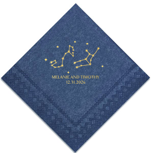 See the stars align with our Star Sign Constellation Napkin. Featuring dreamy customizable astrological signs, this stylish and practical napkin is well suited for Zodiac themed parties, ensuring everyone's horoscopes is set for a good time. Select customize more to personalize with your own astrological sign!