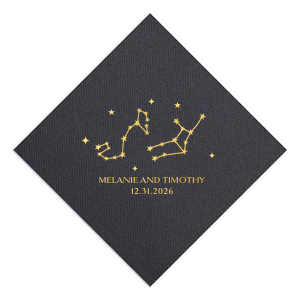 See the stars align with our Star Sign Constellation Napkin. Featuring dreamy customizable astrological signs, this stylish and practical napkin is well suited for Zodiac themed parties, ensuring everyone's horoscopes is set for a good time. Select customize more to personalize with your own astrological sign!