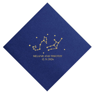 See the stars align with our Star Sign Constellation Napkin. Featuring dreamy customizable astrological signs, this stylish and practical napkin is well suited for Zodiac themed parties, ensuring everyone's horoscopes is set for a good time. Select customize more to personalize with your own astrological sign!