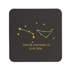 See the stars align with the Written in the Stars Coaster. Featuring the astrological signs of Capricorn and Aries as snazzy graphics, this stylish and practical coaster is well suited for Zodiac themed parties, ensuring everyone's horoscopes is set for a good time.