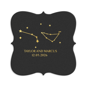 See the stars align with the Written in the Stars Coaster. Featuring the astrological signs of Capricorn and Aries as snazzy graphics, this stylish and practical coaster is well suited for Zodiac themed parties, ensuring everyone's horoscopes is set for a good time.