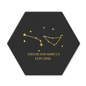 See the stars align with the Written in the Stars Coaster. Featuring the astrological signs of Capricorn and Aries as snazzy graphics, this stylish and practical coaster is well suited for Zodiac themed parties, ensuring everyone's horoscopes is set for a good time.