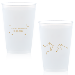 See the stars align with the Written in the Stars Cup. Featuring the astrological signs of Aquarius and Libra as snazzy graphics, this star dazzled cup is well suited for Zodiac themed parties, ensuring everyone's horoscopes is set for a good time.