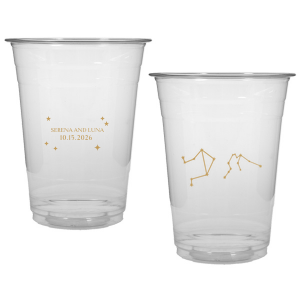 See the stars align with the Written in the Stars Cup. Featuring the astrological signs of Aquarius and Libra as snazzy graphics, this star dazzled cup is well suited for Zodiac themed parties, ensuring everyone's horoscopes is set for a good time.
