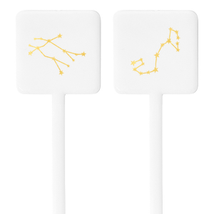 See the stars align with the Written in the Stars Stir Stick. Featuring the astrological signs of Gemini and Scorpio as snazzy graphics, the star dazzled stir sticks are well suited for Zodiac themed parties, ensuring everyone's horoscopes is set for a good time.