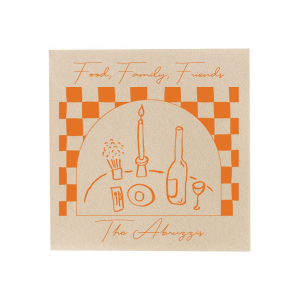 Showcase what's important this holiday season with our Food, Family, Friends Checkered Napkin. Honored guests will swoon from the adoration they feel while gazing upon this lovely napkin at the dinner table or from under their favorite holiday cocktail. The trendy design and text is customizable to add a personal touch to your party plans!