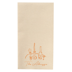 The Food, Family, Friends Napkin is perfect for holiday events and beyond. The quaint dinner graphic alongside the customizable text makes for a bespoke dinner accouterment. Pick out your choice of colors and you're set for an unforgettable time!