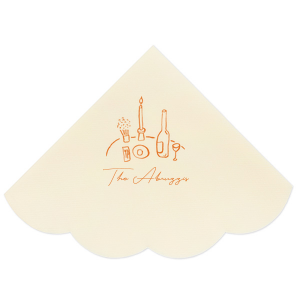 The Food, Family, Friends Napkin is perfect for holiday events and beyond. The quaint dinner graphic alongside the customizable text makes for a bespoke dinner accouterment. Pick out your choice of colors and you're set for an unforgettable time!