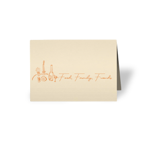 Show your guests how much their presence matters this year with the Food, Family, Friends Card. The high quality card customized with personal text is perfect for making your holiday guests feel that they have a place at the dinner table. Useful for any important party events in your life!