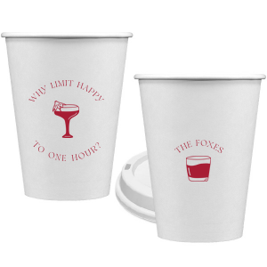 Extend the joy with the Why Limit Happy Hour Cup, perfect for wedding cocktail hours or home entertainment, personalized with your family name. Emblazoned with "Why limit happy to one hour?" and a delightful cocktail graphic, it invites guests to savor every moment.