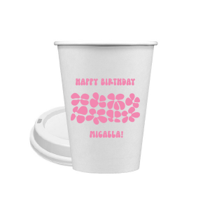 Turn back time at your birthday party with the Retro Floral Groove Cup, personalized with your name in a funky, retro-inspired font, and decked out with a groovy '70s floral pattern. A hip and nostalgic way to raise a toast on your special day.
