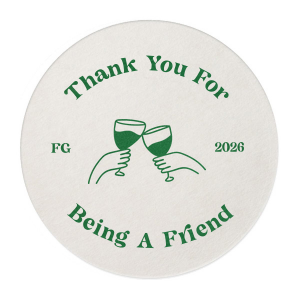 Coast on good graces this year with the Thank You For Being A Friend Coaster. Friends and family alike will feel the significance of the season with the customizable drink ware that adds a stylish personalization to your party decor.