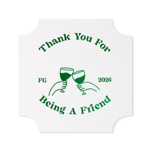 Coast on good graces this year with the Thank You For Being A Friend Coaster. Friends and family alike will feel the significance of the season with the customizable drink ware that adds a stylish personalization to your party decor.