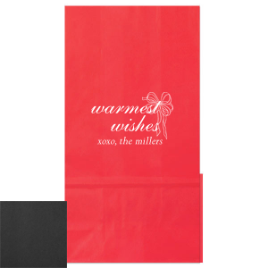 A gift presented in the Warmest Wishes Bag will certainly place good cheer into the hearts of loved ones. The elegant bag comes in a variety of colors with a multitude of inks to create custom text that clearly imparts your holiday message.